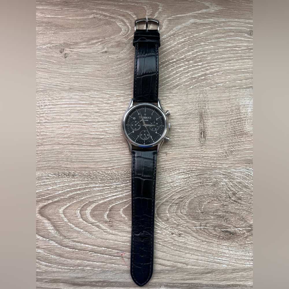 Trussardi Black Leather Watch